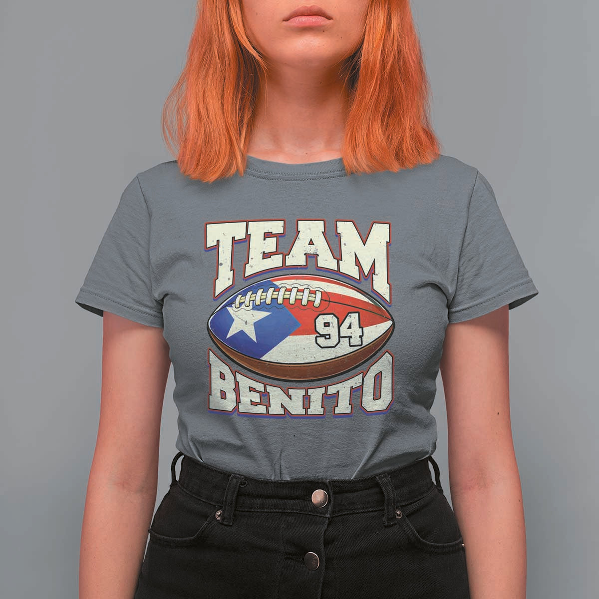 Team Benito Puerto Rico Football Pride T Shirt For Women Number 94 Vintage Game Day Music Artist Fan