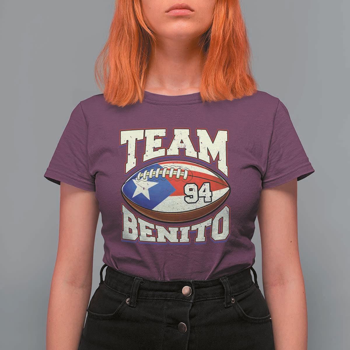 Team Benito Puerto Rico Football Pride T Shirt For Women Number 94 Vintage Game Day Music Artist Fan