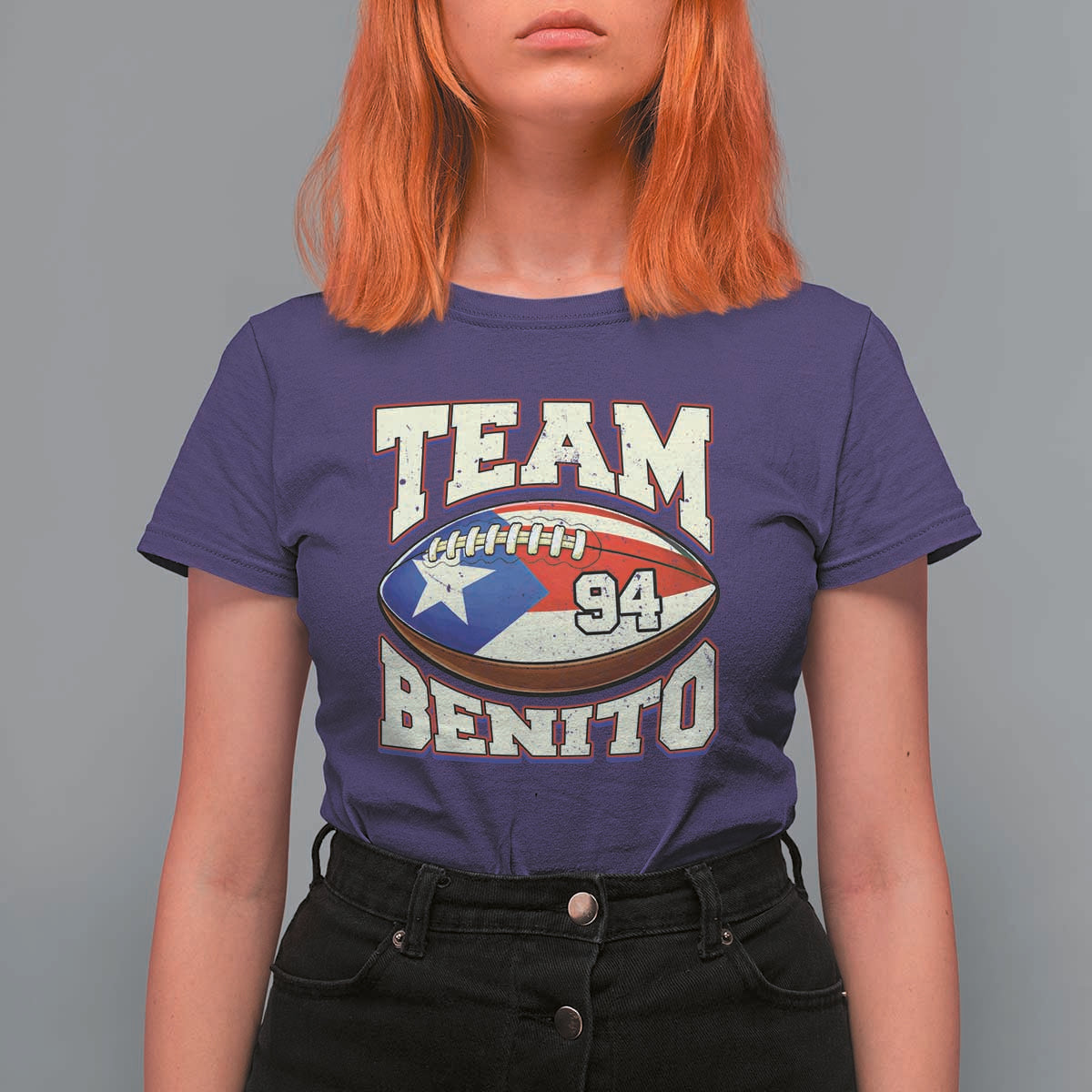 Team Benito Puerto Rico Football Pride T Shirt For Women Number 94 Vintage Game Day Music Artist Fan