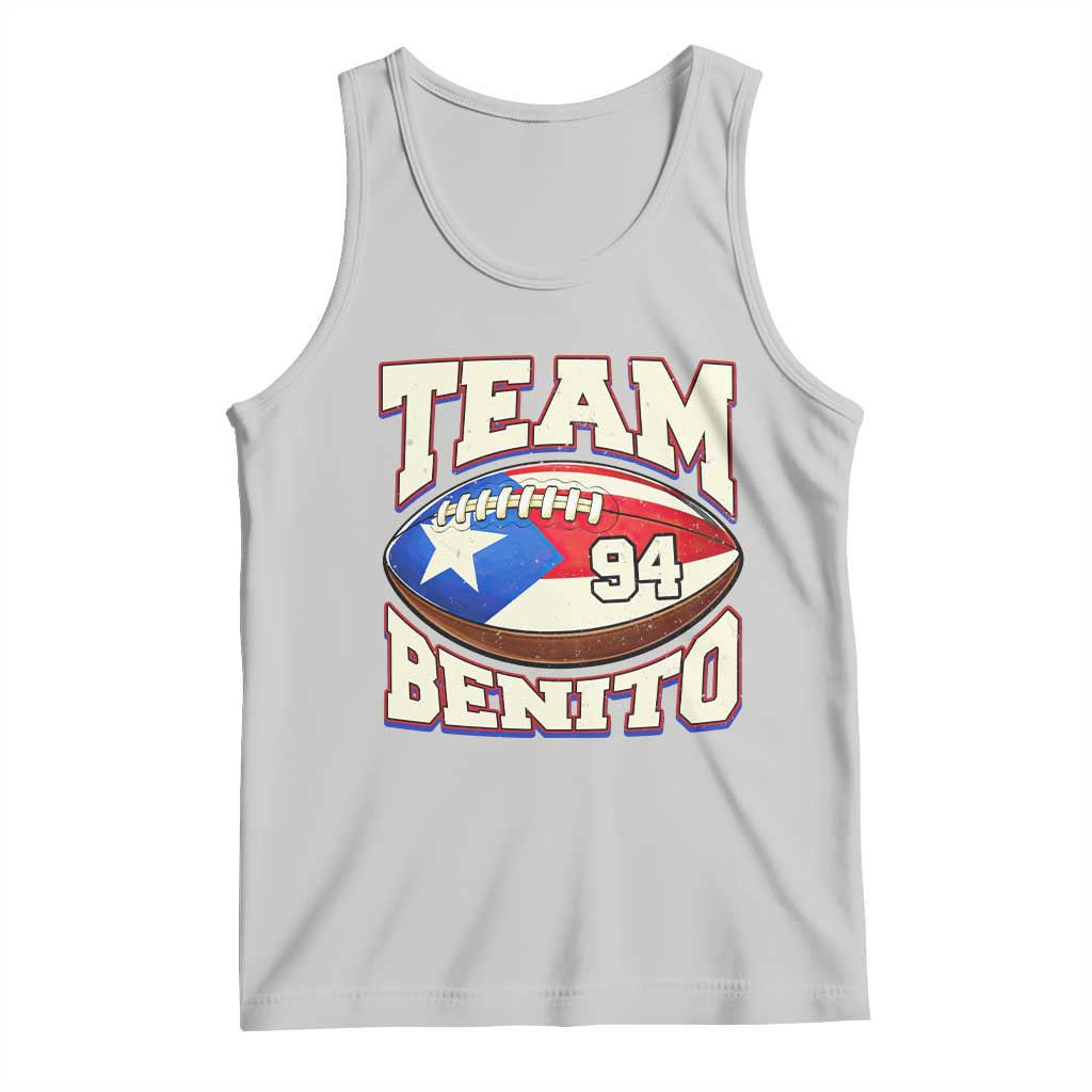 Team Benito Puerto Rico Football Pride Tank Top Number 94 Vintage Game Day Music Artist Fan