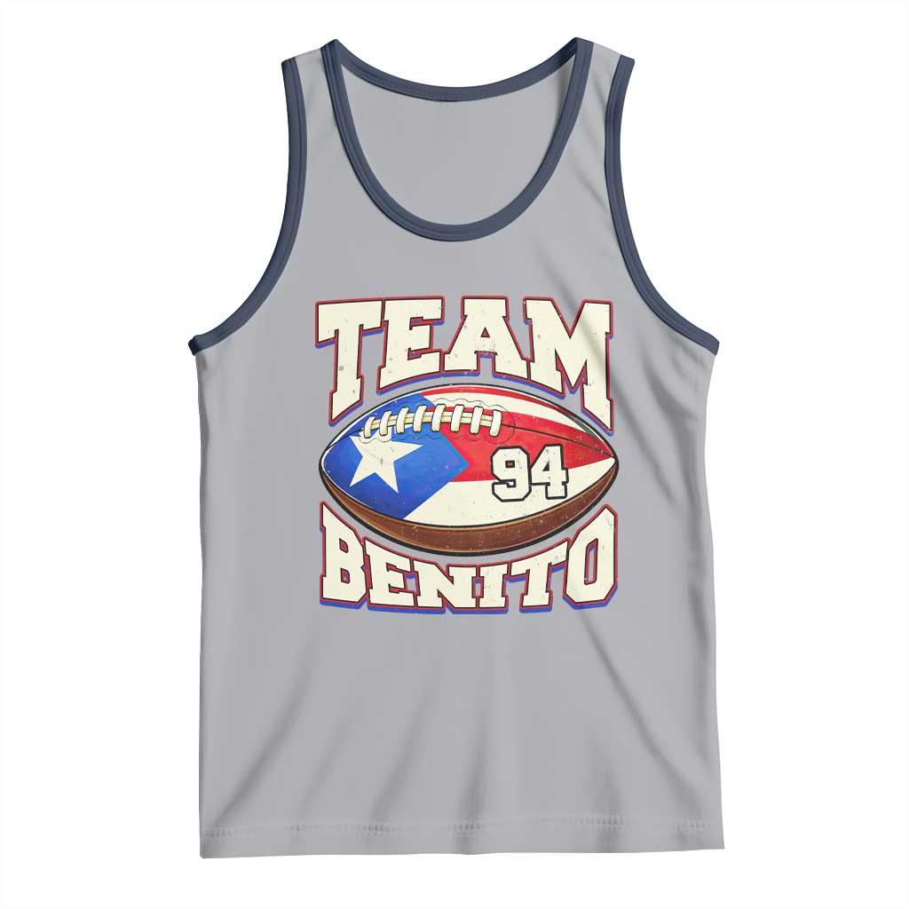 Team Benito Puerto Rico Football Pride Tank Top Number 94 Vintage Game Day Music Artist Fan