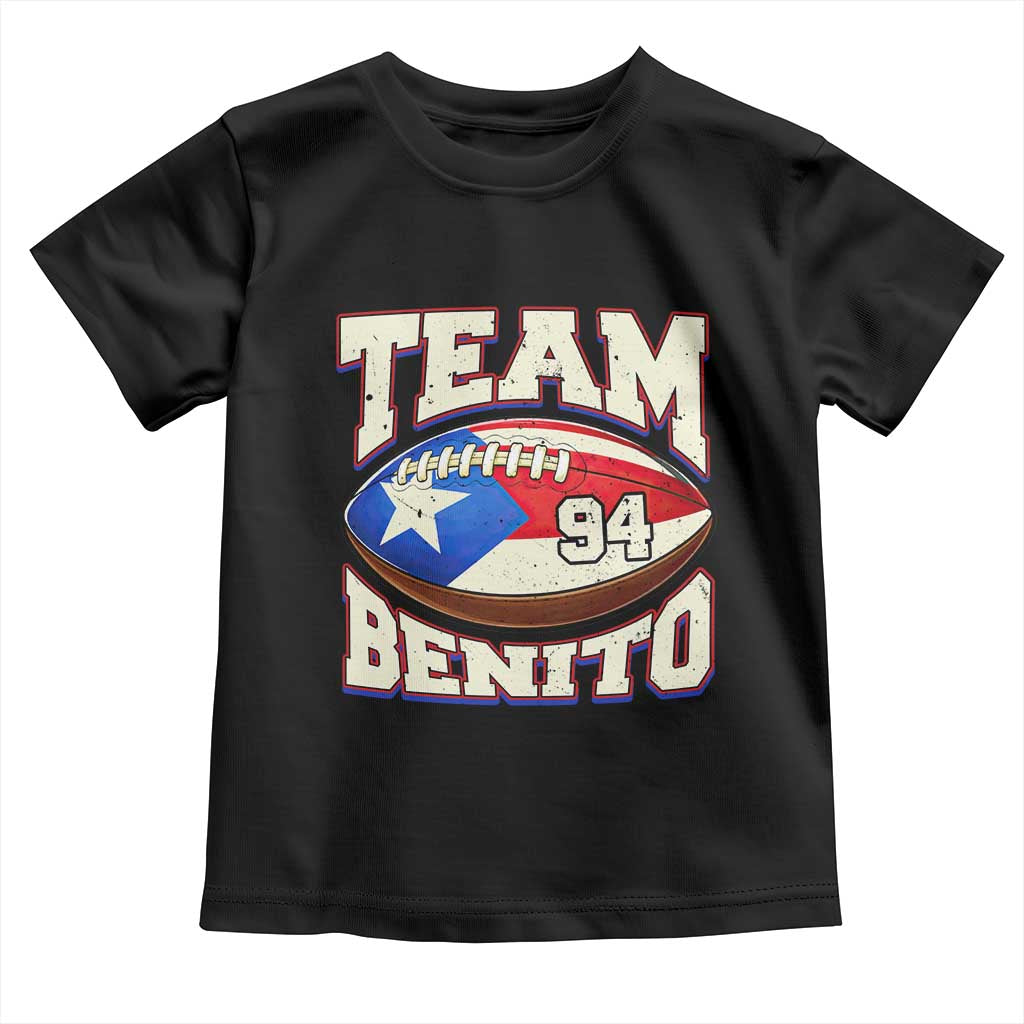 Team Benito Puerto Rico Football Pride Toddler T Shirt Number 94 Vintage Game Day Music Artist Fan