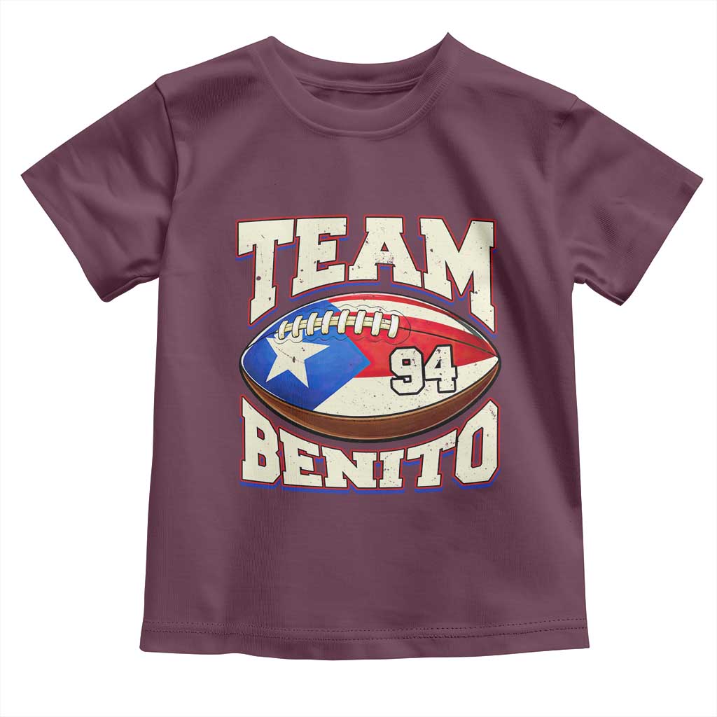 Team Benito Puerto Rico Football Pride Toddler T Shirt Number 94 Vintage Game Day Music Artist Fan
