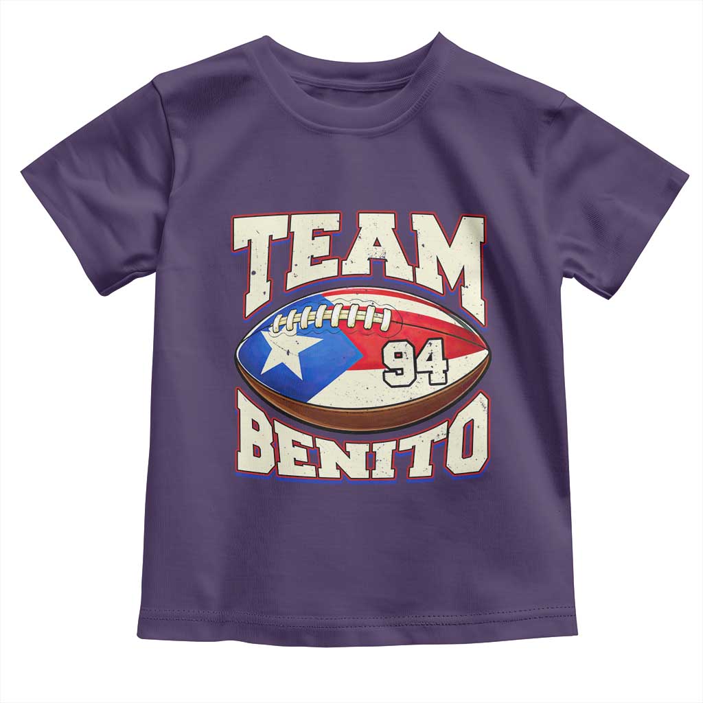 Team Benito Puerto Rico Football Pride Toddler T Shirt Number 94 Vintage Game Day Music Artist Fan
