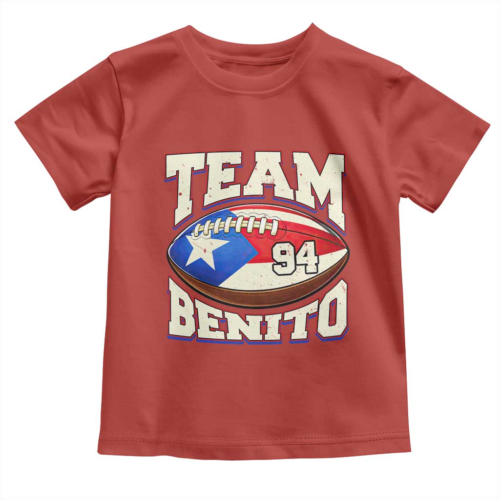 Team Benito Puerto Rico Football Pride Toddler T Shirt Number 94 Vintage Game Day Music Artist Fan