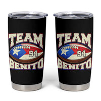 Team Benito Puerto Rico Football Pride Tumbler Cup Number 94 Vintage Game Day Music Artist Fan