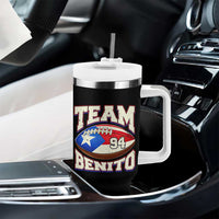 Team Benito Puerto Rico Football Pride Tumbler With Handle Number 94 Vintage Game Day Music Artist Fan