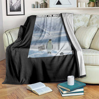 Funny Nihilist Penguin Existential Meme Throw Blanket Reject the Colony Embrace the Mountains