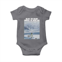 Funny Nihilist Penguin Existential Meme Baby Onesie Reject the Colony Embrace the Mountains