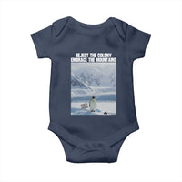 Funny Nihilist Penguin Existential Meme Baby Onesie Reject the Colony Embrace the Mountains