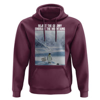 Funny Nihilist Penguin Existential Meme Hoodie Reject the Colony Embrace the Mountains