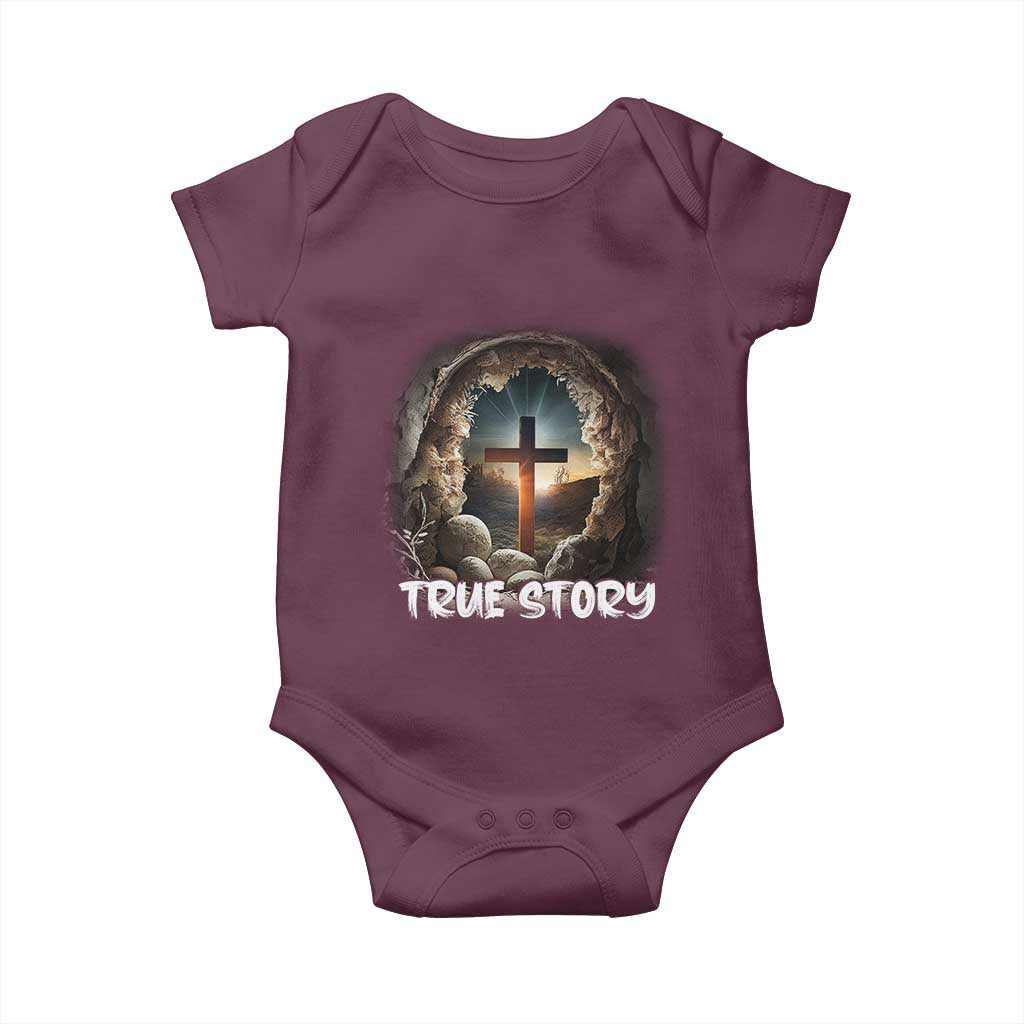 Jesus True Story Baby Onesie Resurrection He Is Risen Religious Easter