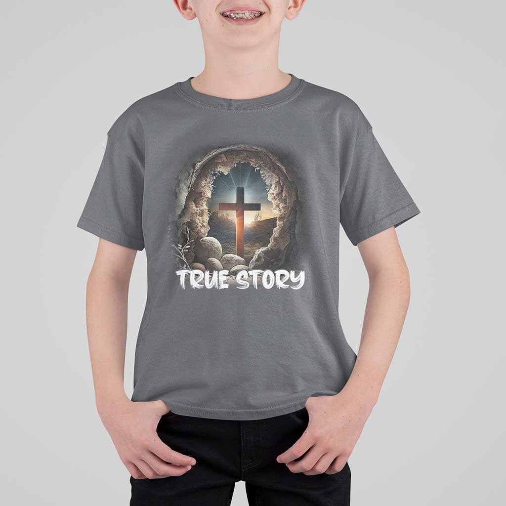 Jesus True Story T Shirt For Kid Resurrection He Is Risen Religious Easter