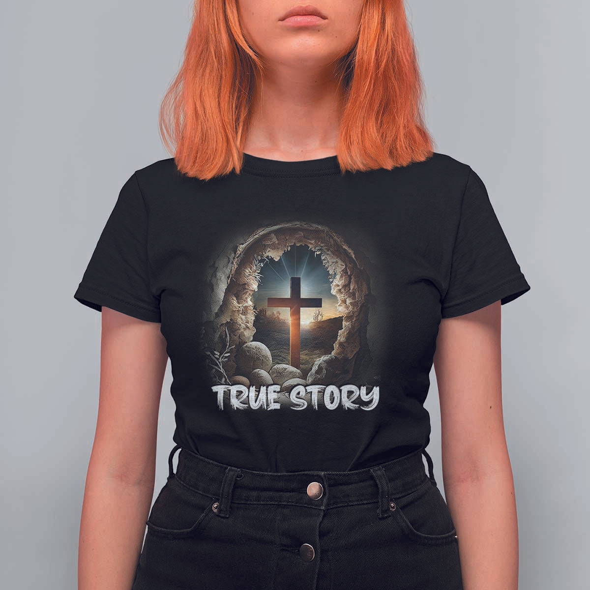 Jesus True Story T Shirt For Women Resurrection He Is Risen Religious Easter