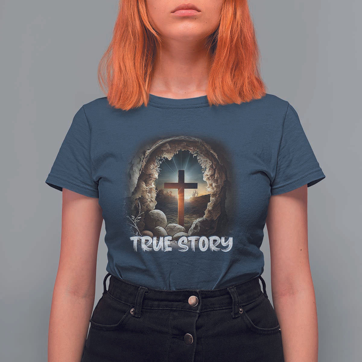 Jesus True Story T Shirt For Women Resurrection He Is Risen Religious Easter