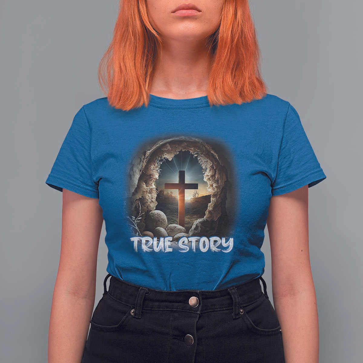 Jesus True Story T Shirt For Women Resurrection He Is Risen Religious Easter