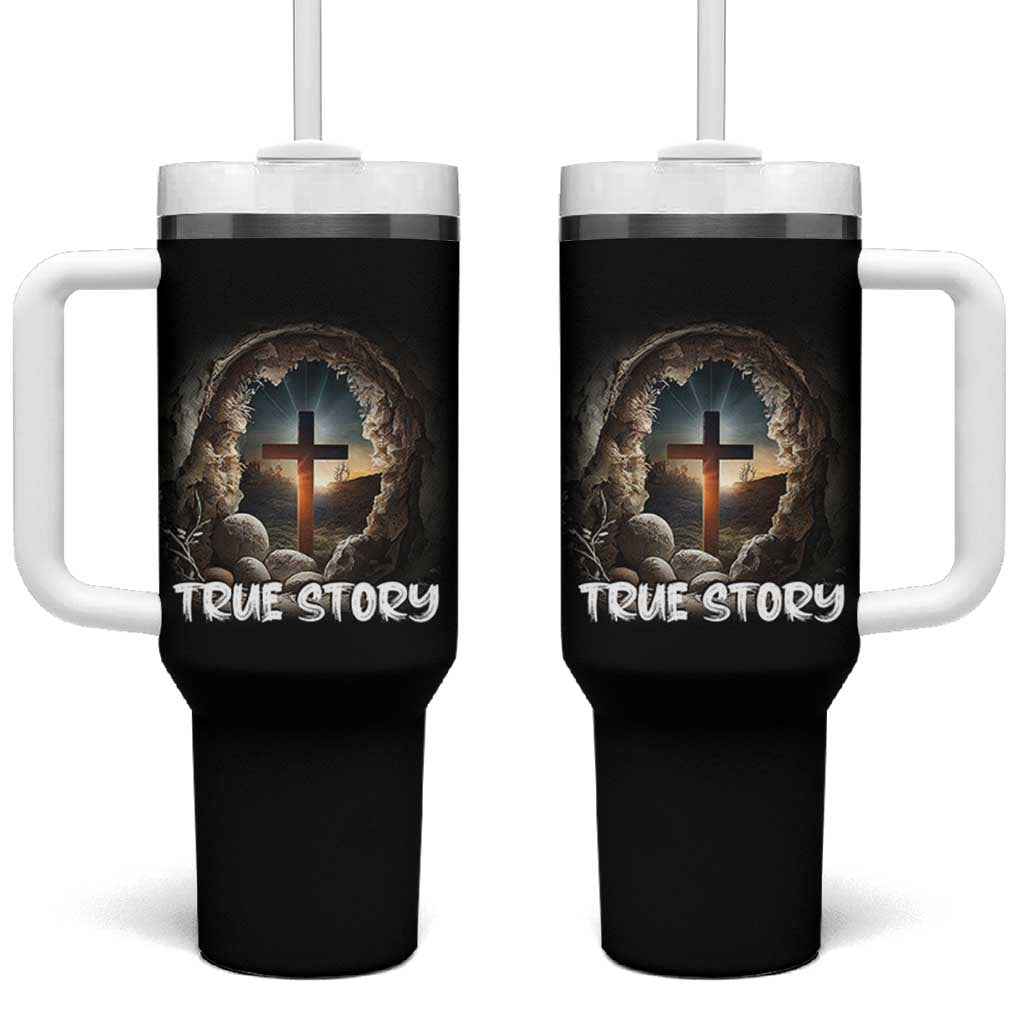 Jesus True Story Tumbler With Handle Resurrection He Is Risen Religious Easter