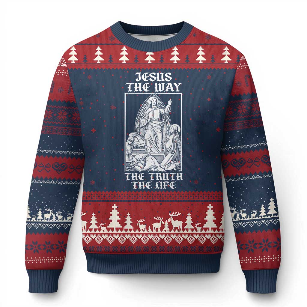 Jesus The Way The Truth The Life Ugly Christmas Sweater Religious Christian Faith - Wonder Print Shop