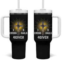 Religious Easter Tumbler With Handle 1 Cross 3 Nails Forgiven Christian Cross Jesus