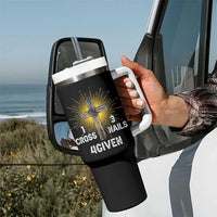 Religious Easter Tumbler With Handle 1 Cross 3 Nails Forgiven Christian Cross Jesus