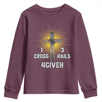 Religious Easter Youth Sweatshirt 1 Cross 3 Nails Forgiven Christian Cross Jesus