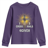 Religious Easter Youth Sweatshirt 1 Cross 3 Nails Forgiven Christian Cross Jesus