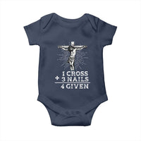 Religious Easter Baby Onesie 1 Cross 3 Nails Forgiven Jesus Christian Faith