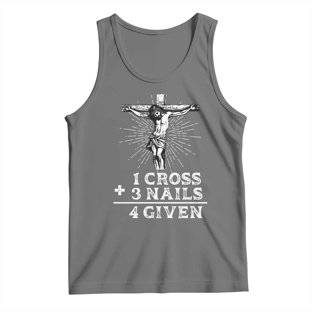 Religious Easter Tank Top 1 Cross 3 Nails Forgiven Jesus Christian Faith