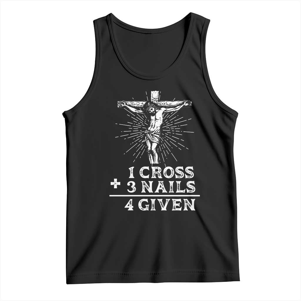Religious Easter Tank Top 1 Cross 3 Nails Forgiven Jesus Christian Faith