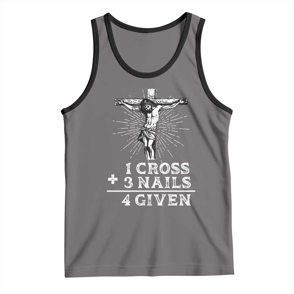 Religious Easter Tank Top 1 Cross 3 Nails Forgiven Jesus Christian Faith