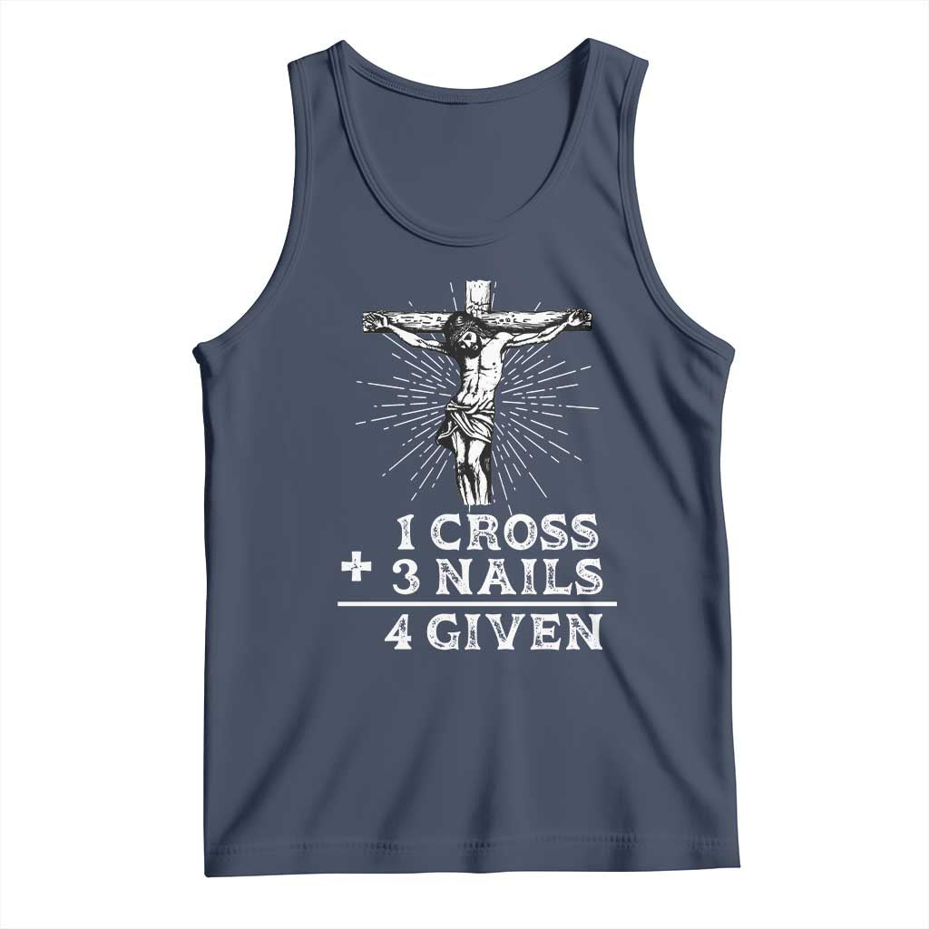 Religious Easter Tank Top 1 Cross 3 Nails Forgiven Jesus Christian Faith