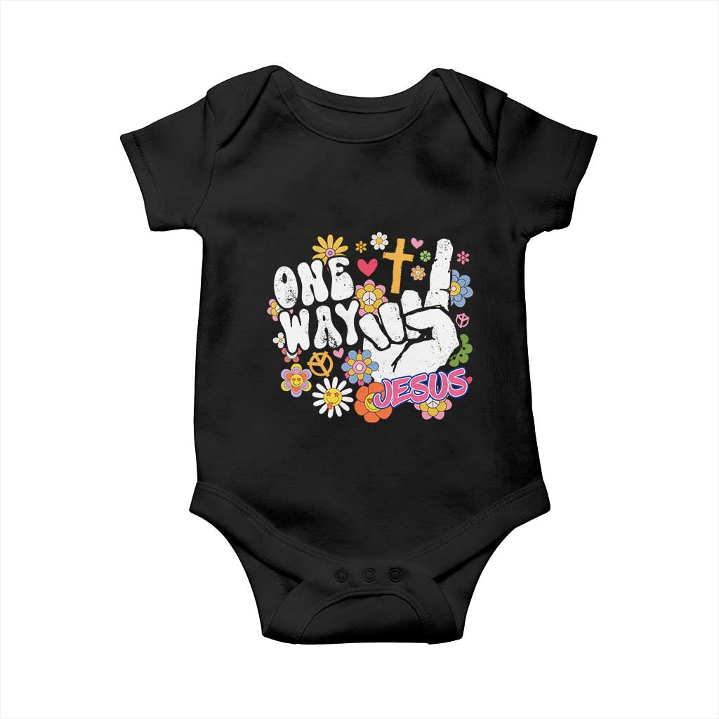 One Way Jesus Baby Onesie Christian Relgion Retro Hippie