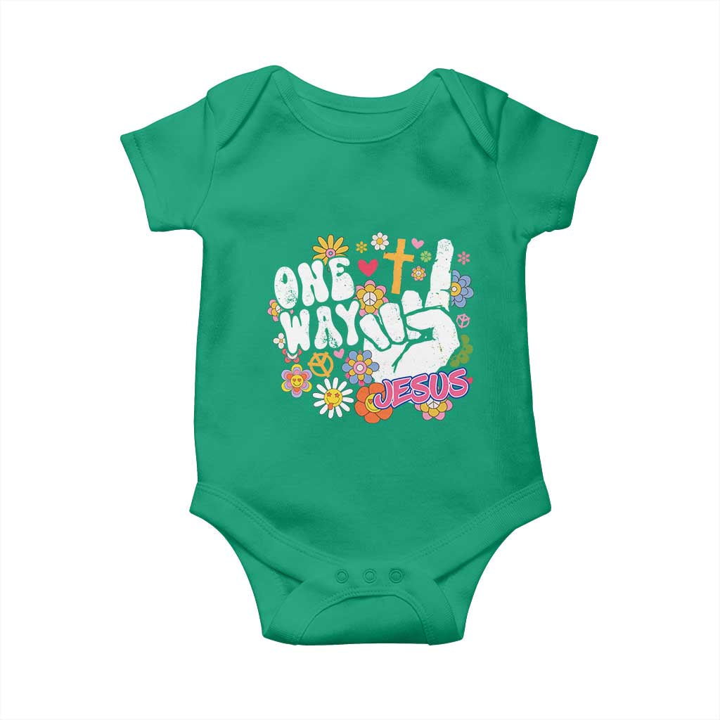 One Way Jesus Baby Onesie Christian Relgion Retro Hippie