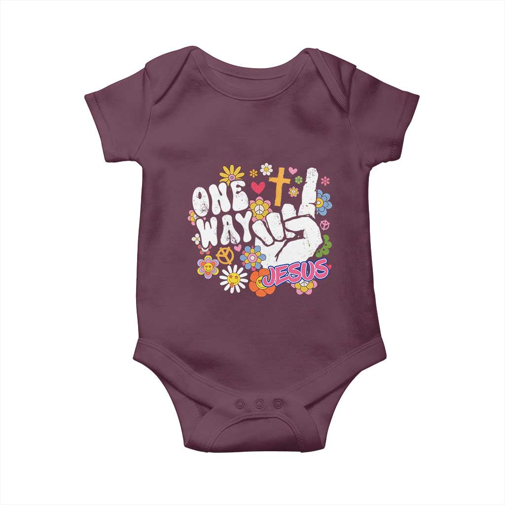 One Way Jesus Baby Onesie Christian Relgion Retro Hippie