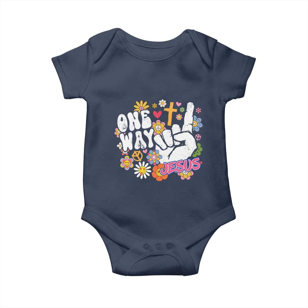 One Way Jesus Baby Onesie Christian Relgion Retro Hippie