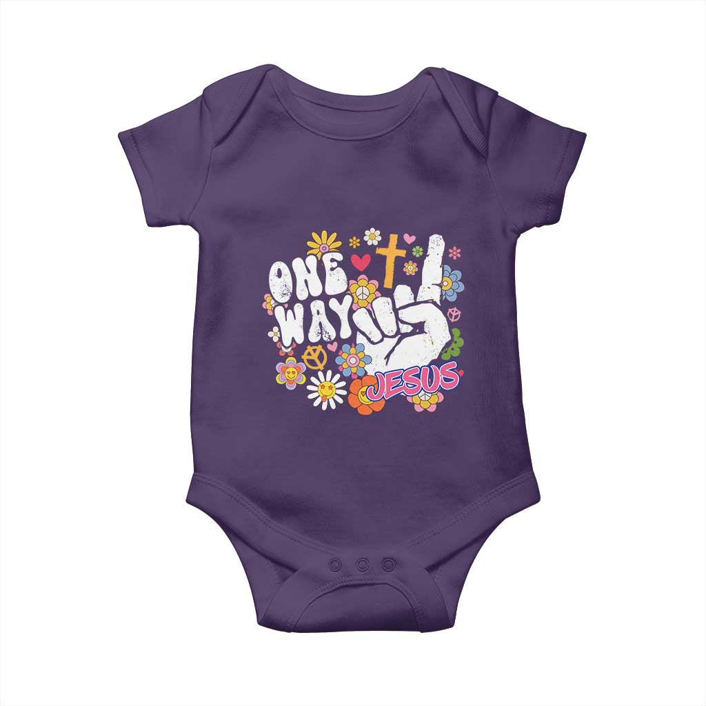 One Way Jesus Baby Onesie Christian Relgion Retro Hippie