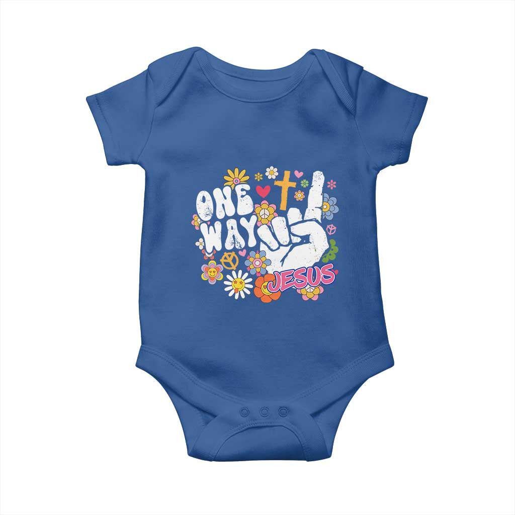 One Way Jesus Baby Onesie Christian Relgion Retro Hippie