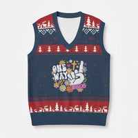 One Way Jesus V-Neck Knit Sweater Vest Christian Relgion Retro Hippie - Wonder Print Shop