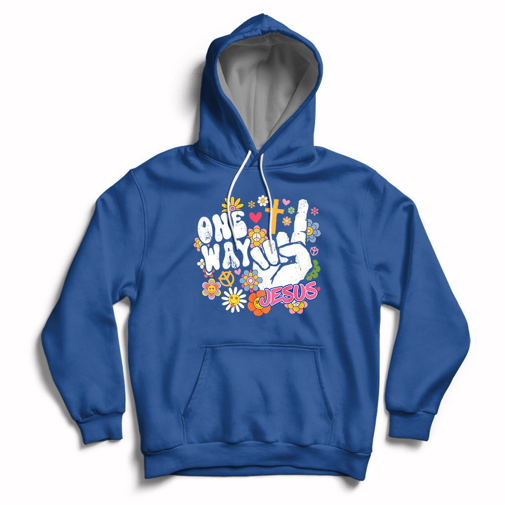 One Way Jesus Christian Relgion Retro Hippie T-shirt, Funny Jesus Shirt, Jesus Believer, Religious Shirt Hoodie - Wonder Print Shop