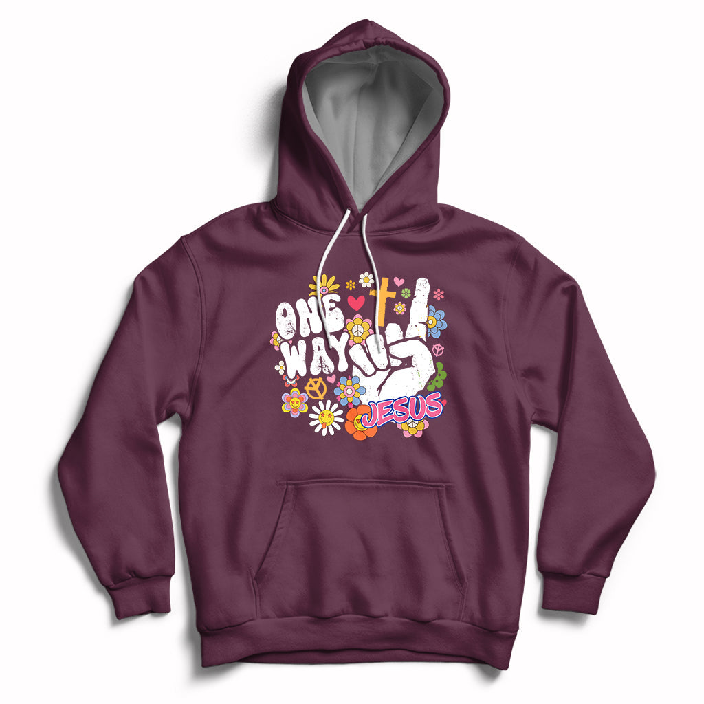 One Way Jesus Christian Relgion Retro Hippie T-shirt, Funny Jesus Shirt, Jesus Believer, Religious Shirt Hoodie - Wonder Print Shop