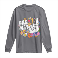 One Way Jesus Long Sleeve Shirt Christian Relgion Retro Hippie