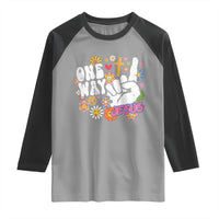 One Way Jesus Raglan Shirt Christian Relgion Retro Hippie