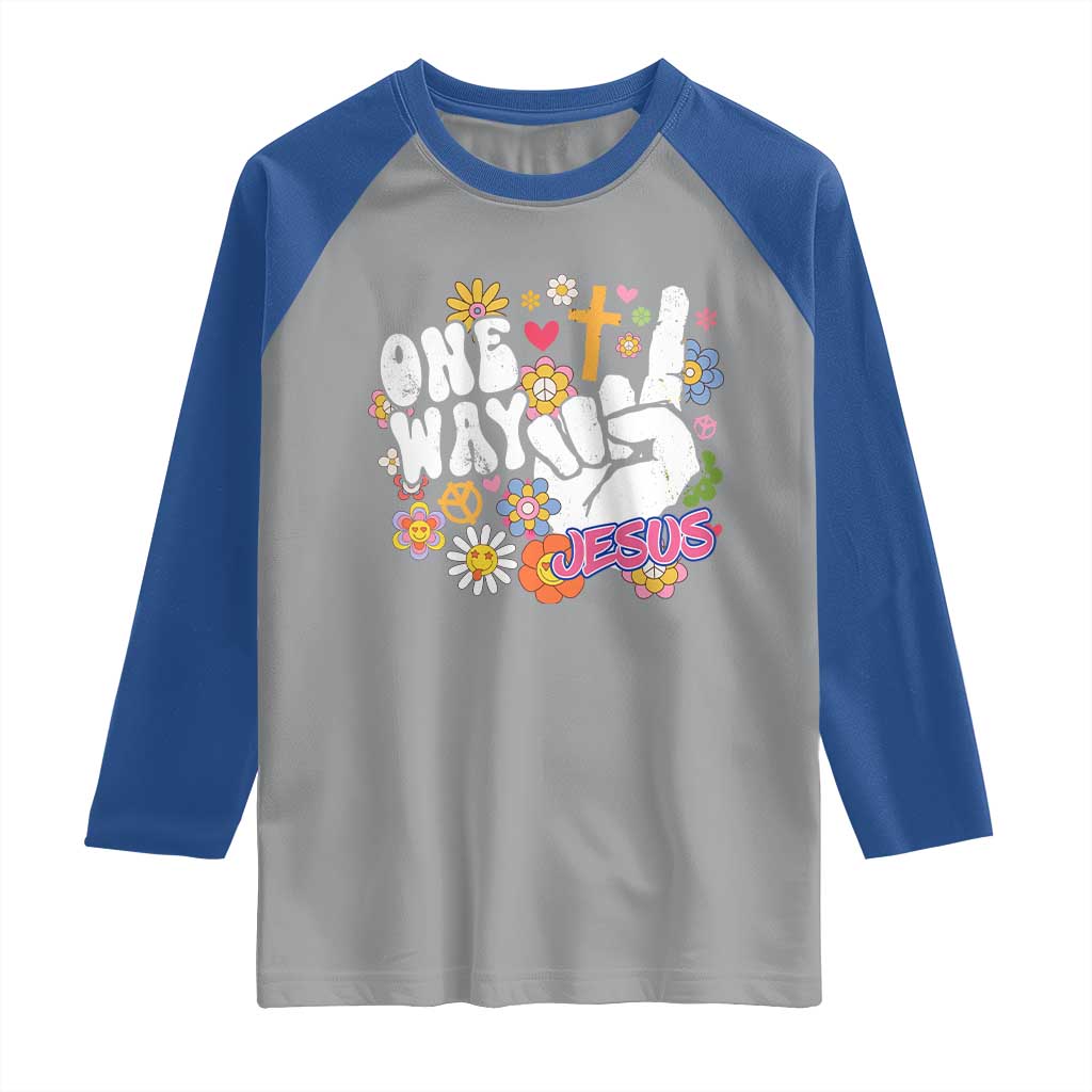 One Way Jesus Raglan Shirt Christian Relgion Retro Hippie
