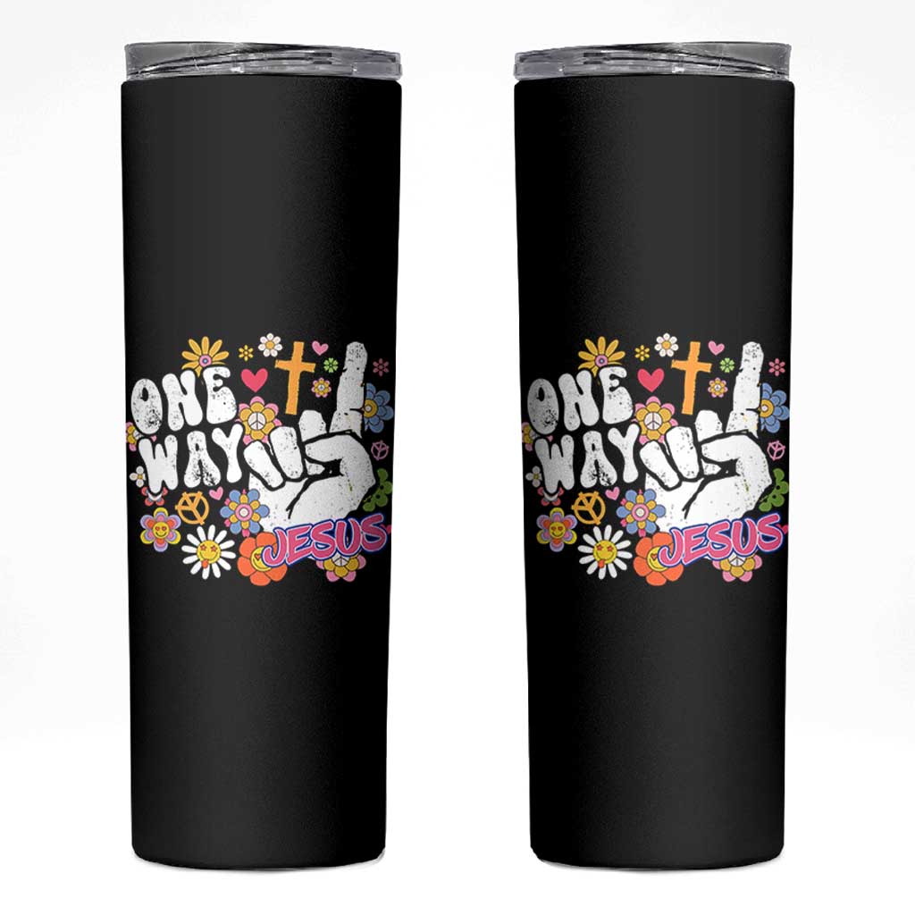 One Way Jesus Skinny Tumbler Christian Relgion Retro Hippie