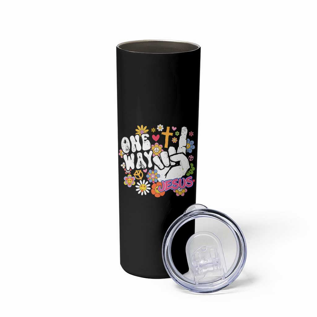 One Way Jesus Skinny Tumbler Christian Relgion Retro Hippie
