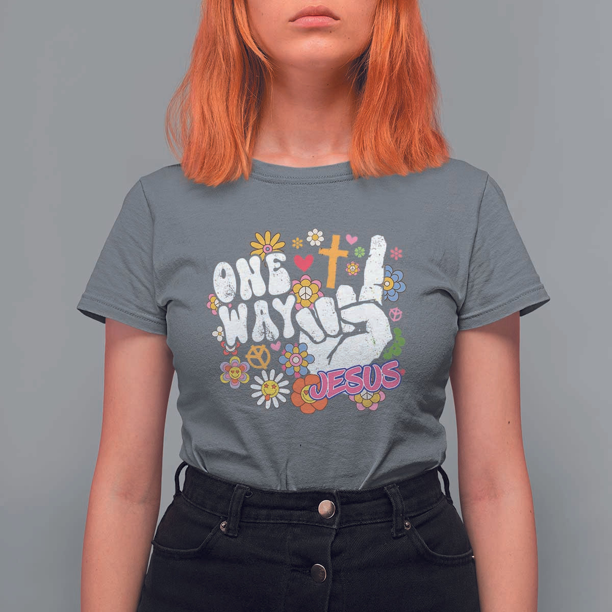 One Way Jesus T Shirt For Women Christian Relgion Retro Hippie