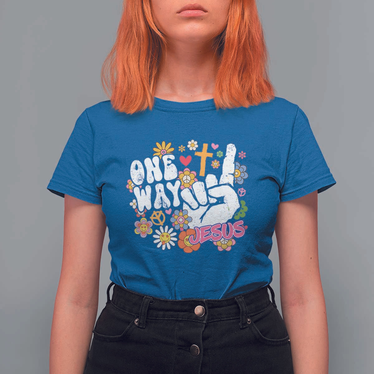 One Way Jesus T Shirt For Women Christian Relgion Retro Hippie