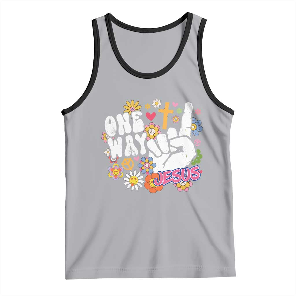 One Way Jesus Tank Top Christian Relgion Retro Hippie