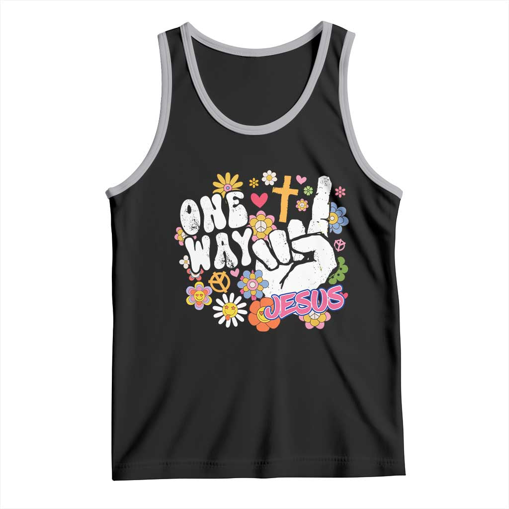 One Way Jesus Tank Top Christian Relgion Retro Hippie