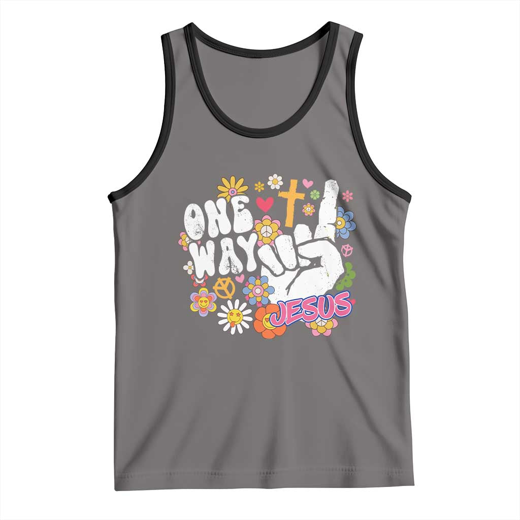 One Way Jesus Tank Top Christian Relgion Retro Hippie
